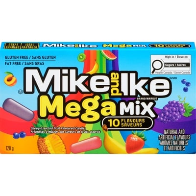 Mike & Ike Chewy Assorted Fruit Flavoured Candies Mega Mix 120 g, $2.74/100g