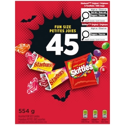 Mars Bonbons fruités d’Halloween amusants, 45 unités 554 g, 1,98 $/100g