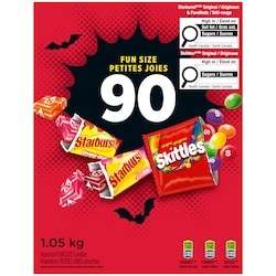 Mars Bonbons fruités d’Halloween de taille amusante, 90 unités 1050 g, 1,71 $/100g