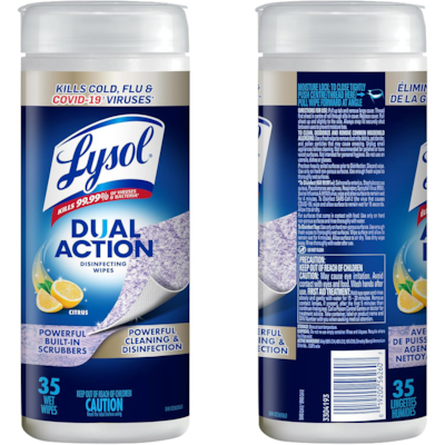 Action Double Lingettes Desinfectantes - Agrumes
