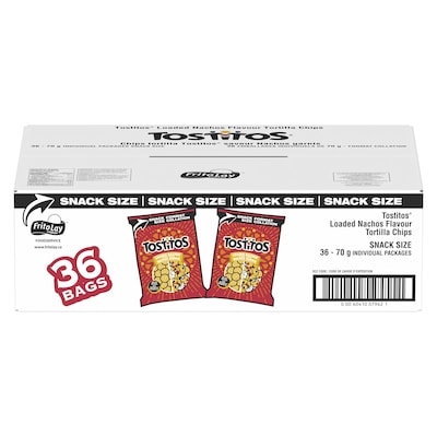 Tostitos Loaded Nachos Flavour Tortilla Chips Snack Size 36x70.0 g, $57.13/100g