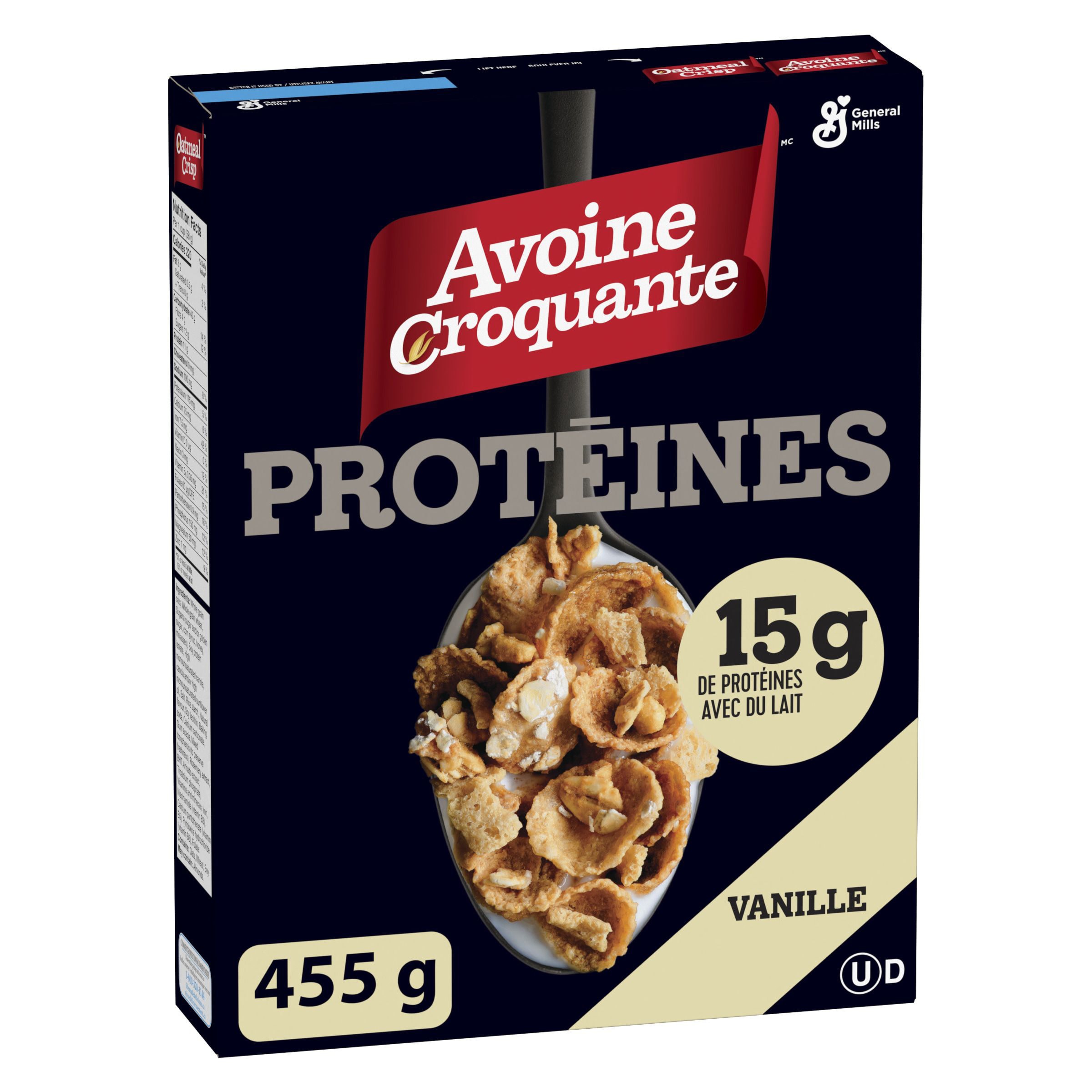 General Mills Avoine Croquante Vanille Proteines Cereales 455 g, 1,76 $/100g