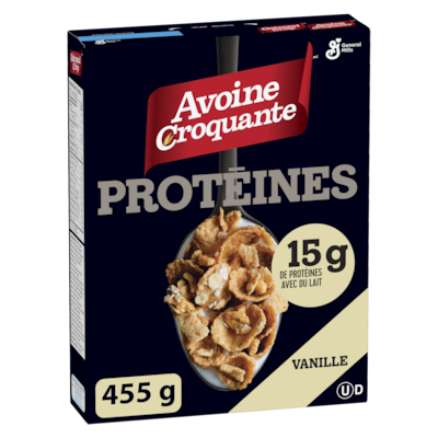 General Mills Avoine Croquante Vanille  Proteines Cereales 455 g, 1,76 $/100g