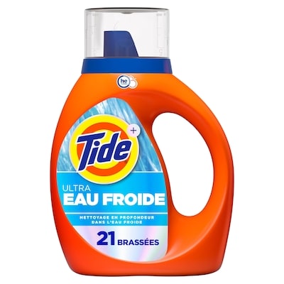 Tide Détergent à lessive liquide Ultra Eau froide, parfum Original, détergent à lessive liquide formulé pour l’eau froide, 887 mL, 21 brassées 887 ml, 0,45 $/100ml