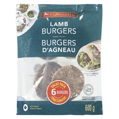 Marcangelo Lamb Burgers Value Pack 600 g, $2.50/100g