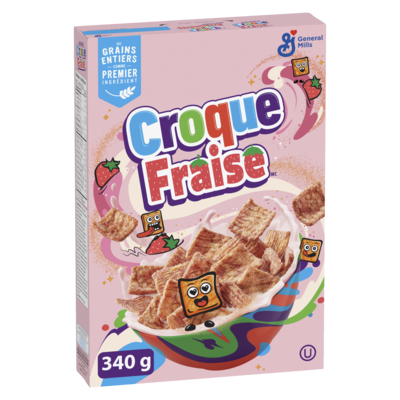 General Mills Nouveau , Croque Fraise 340 g, 1,03 $/100g