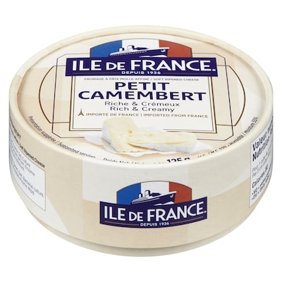 Ile De France Soft Ripened Cheese Petit Camembert Rich & Creamy 22% M.F. 125 g, $5.99/100g