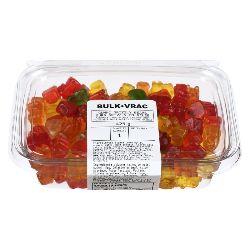 Naturally & Artificially Flavoured Candy Gummi Grizzly Bears