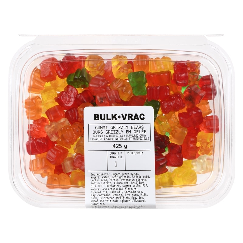 Naturally & Artificially Flavoured Candy Gummi Grizzly Bears