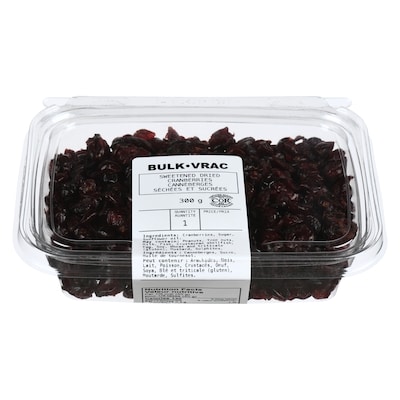 Johnvince Foods Sweetened Dried Cranberries 300 g, $2.00/100g