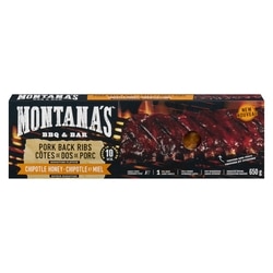 Montana's Côtes de dos de porc miel de chipotle 650 g, 1,38 $/100g