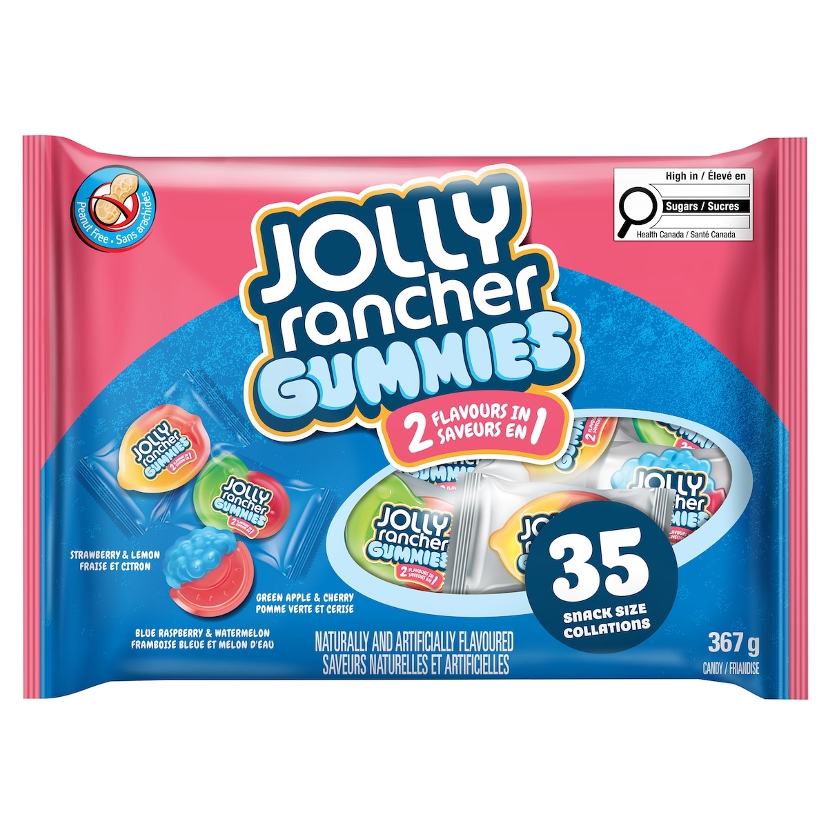 Jolly Rancher 2 en 1 gummies, format collation 367 g, 2,72 $/100g