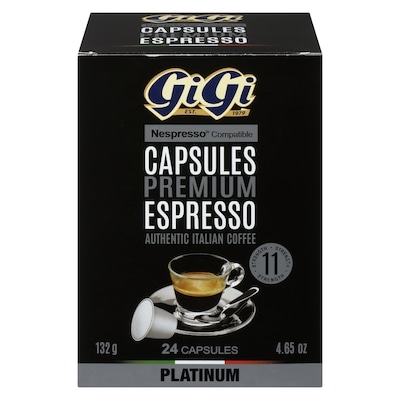 Gigi Brand Nespresso Compatible Capsules Premium Platinum 24 ea, $0.50/1ea