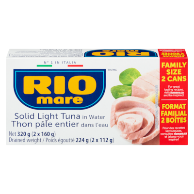 Rio Mare Solid Light Tuna In Water Family Size 320 g, $3.12/100g