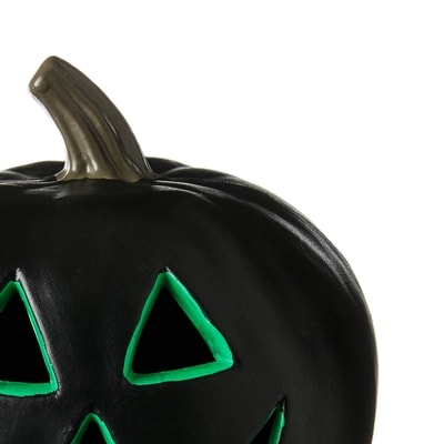 Plastic Pumpkin Decoration - Black