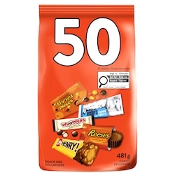 Hershey’s Chocolats assortis 50 unités 481 g, 1,34 $/100g