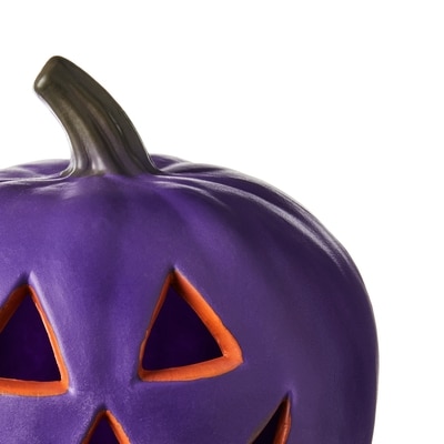 Plastic Pumpkin Decoration - Purple
