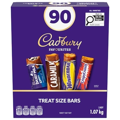 Cadbury Halloween Treat-Sized Pack, Candy Bars (Chocolate Candy Bars). Dairy Milk Oreo, Caramilk, Wunderbar, Crispy Crunch 1070 g, $1.78/100g