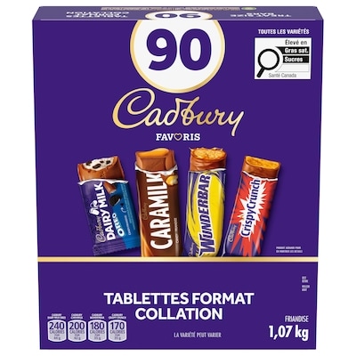 Cadbury Emballage Halloween format collation, Tablettes de chocolat, Dairy Milk Oreo, Caramilk, Wunderbar, Crispy Crunch 1070 g, 2,06 $/100g