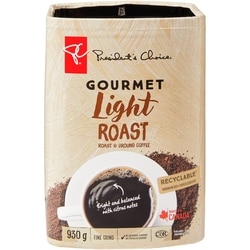 President's Choice Gourmet Light Roast Ground Coffee 930 g, $2.15/100g