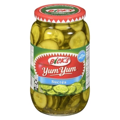 Bick’s Yum yum cornichons sucrés 1 l, 0,70 $/100ml