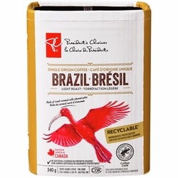 President's Choice Single Origin Brazil Light Roast Fine Grind Coffee 340 g, $2.65/100g