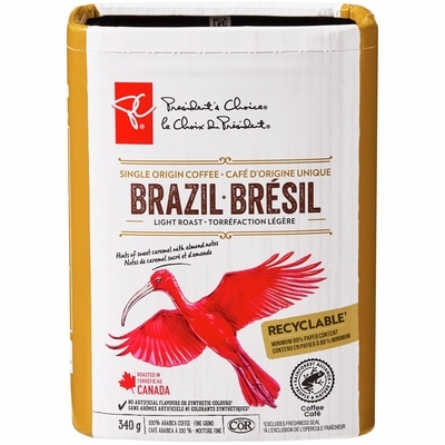 President's Choice Single Origin Brazil Light Roast Fine Grind Coffee 340 g, $3.53/100g