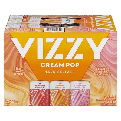 Vizzy Alcoholic Beverage Cream Pop Hard Seltzer (ID required at pick-up) 12x355.0 ml, $0.52/100ml
