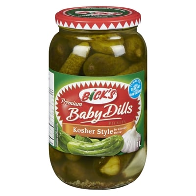 Bicks Baby Dills, Kosher- Style 1 l, $0.70/100ml