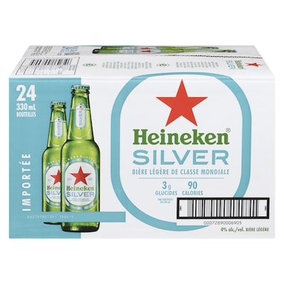 Heineken Bière légère de classe mondiale Silver (Pièce d’identité requise au moment du ramassage) 24x330.0 ml, 0,56 $/100ml