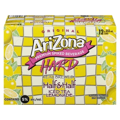 Arizona Flavoured Alcoholic Real Brewed Half & Half Iced Tea Lemonade (ID required at pick-up) 12x355.0 ml, $0.56/100ml