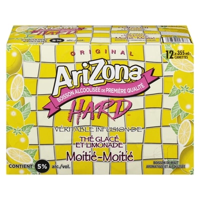 Arizona Boisson de alcoolisée véritable infusion de thé glacé et limonade moitié-moitié (Pièce d’identité requise au moment du ramassage) 12x355.0 ml, 0,56 $/100ml