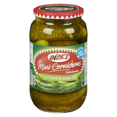 Bick’s Mini-cornichons sélectionnés à l'aneth sans ail 1000 ml, 0,70 $/100ml