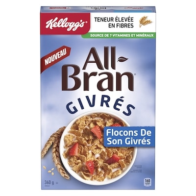 Kellogg’s Céréales flocons de son givrés 360 g, 1,94 $/100g
