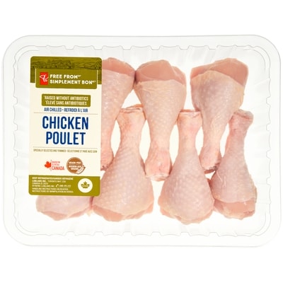le Choix du Président Pilons de poulet Simplement bon 9,68 $/1kg 4,39 $/1lb