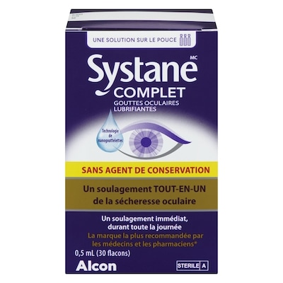 Systane Soulagement tout-en-un de la sécheresse oculaire 30 ea, 1,20 $/1ch