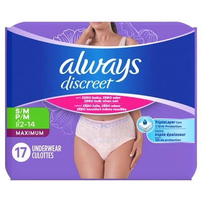 Always Adult Diapers for Women Size S/M, 17 CT 17 ea, $1.13/1ea