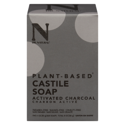 Dr. Natural Castile soap charbon activé 2x113.0 g, 5,08 $/100g