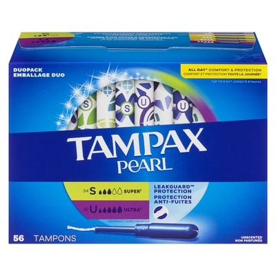 Tampax Tampons Pearl emballage multi 56 ea, 0,33 $/1ch