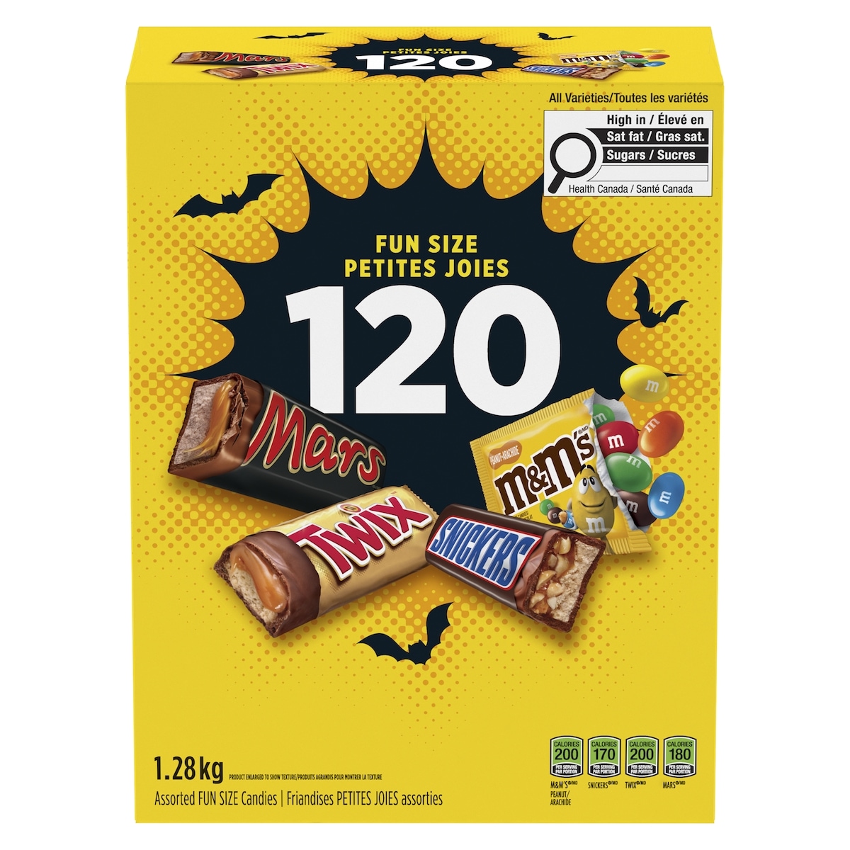 Mars Assorted Fun Size Candies 1280 g, $1.80/100g