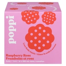 Poppi Framboise et rose Soda 4x355.0 ml, 0,81 $/100ml