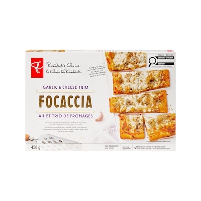 le Choix du Président Focaccia ail et trio de fromages 456 g, 0,77 $/100g