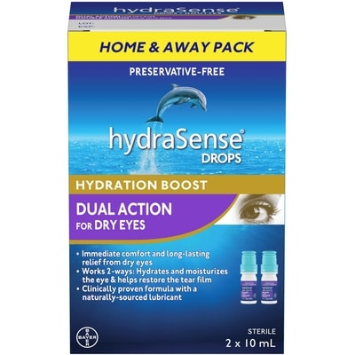 Hydrasense Dual Action Eye Drops, For Dry Eyes, 2 x 10 mL 20 ml, $134.95/100ml