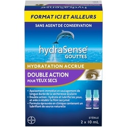 Hydrasense Double action, pour yeux secs, 2 x 10 mL 20 ml, 134,95 $/100ml