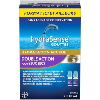 Hydrasense Double action, pour yeux secs, 2 x 10 mL 20 ml, 134,95 $/100ml