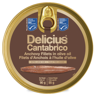 Delicius Cantabrico Anchovy Fillets 90 g, $15.54/100g
