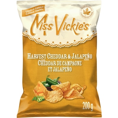Miss Vickies Harvest Cheddar & Jalapeño Flavour Kettle Cooked Potato Chips 200 g, $2.00/100g