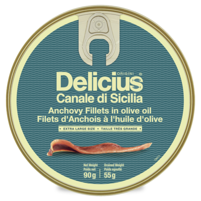 Delicius Canale di Sicilia Anchovy Fillets 90 g, $15.54/100g