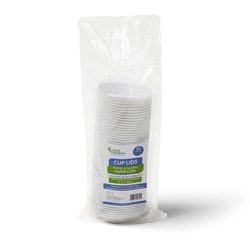 Eco Guard 10 oz - 20 oz White PP Dome Lid for CC&PW Paper Cups, Recyclable 50 ea, $0.06/1ea