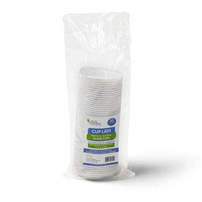 Eco Guard 10 oz - 20 oz White PP Dome Lid for CC&PW Paper Cups, Recyclable 50 ea, $0.06/1ea